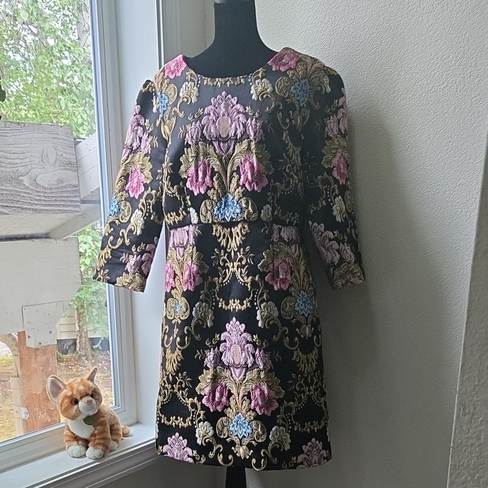 Darling,  Black and Gold Brocade Dress